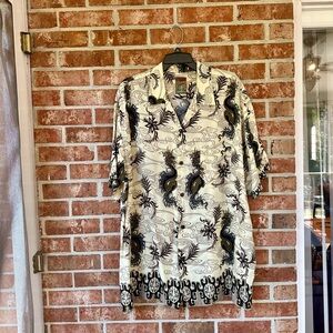 Pineapple Connection Mens Aloha Hawaiian Button Front Shirt Size XL great shape!